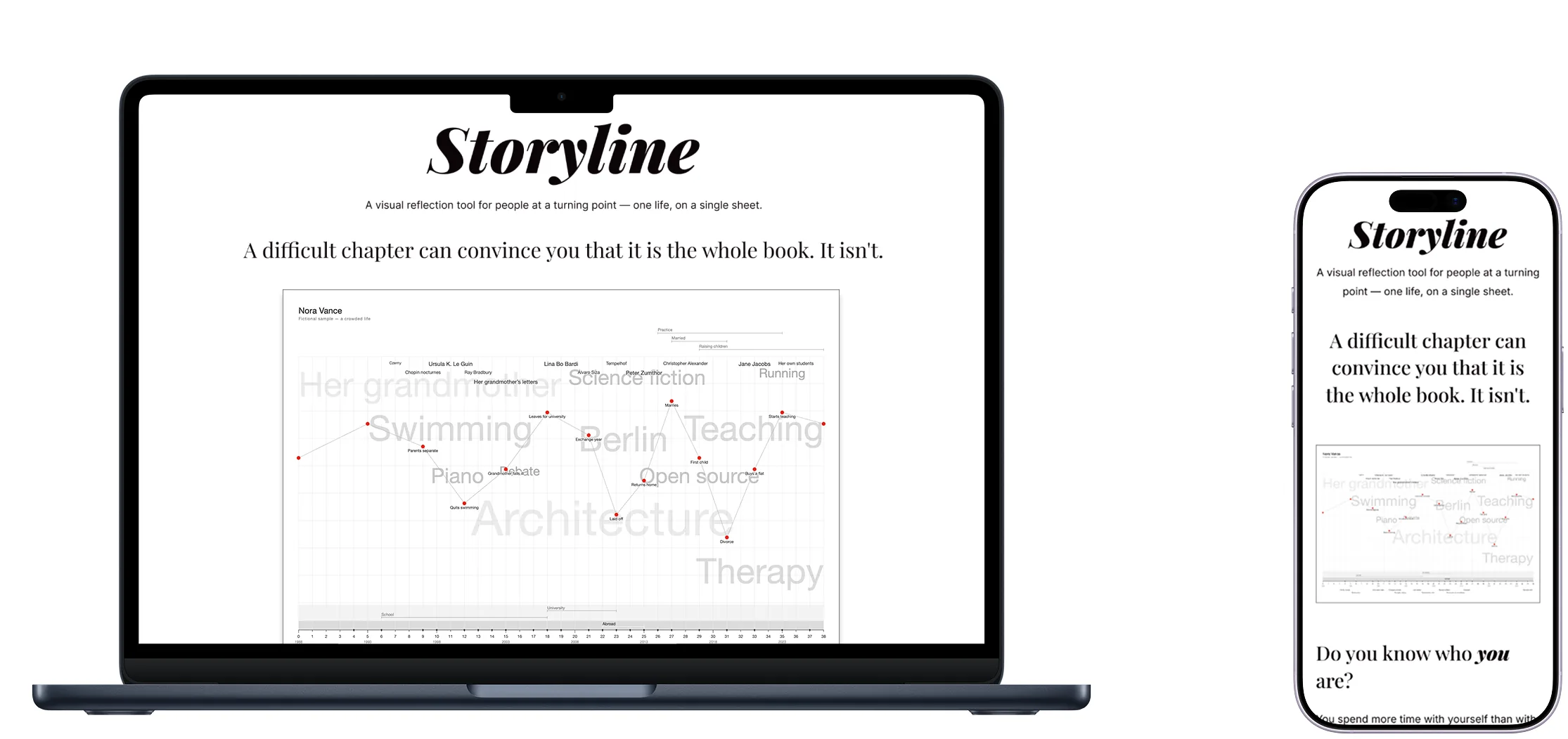 Storyline on laptop and phone